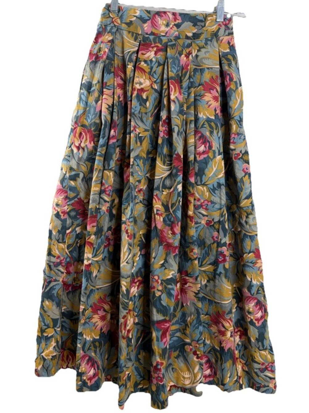 VTG Ruffhewn Sz 8 (24"x 36) Equestrian Floral Maxi Skirt Denim 100% Cotton EUC - Picture 2 of 10